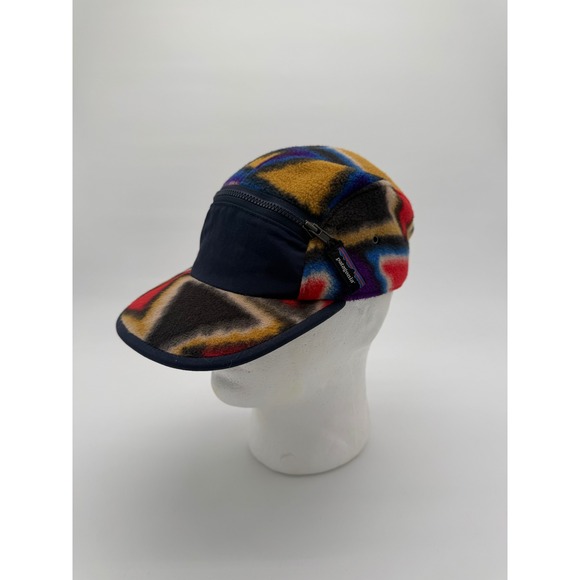 Patagonia Other - Vintage Patagonia Fleece Cap Aztec Pattern w/ Zip Pocket Rare Synchilla Hat